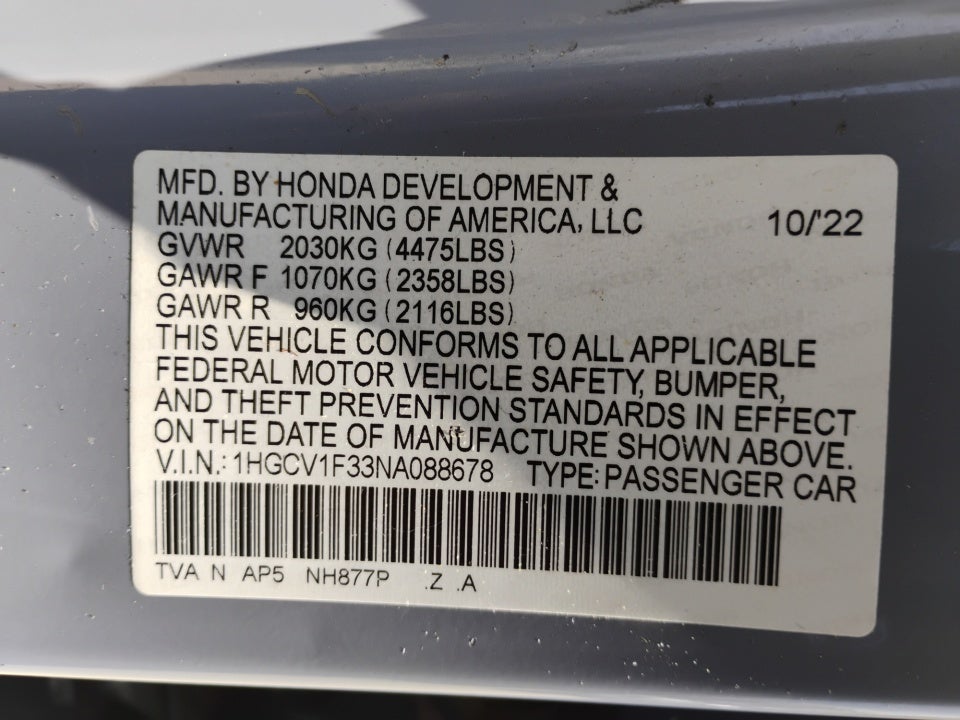 2022 Honda Accord Sport