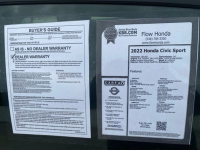 2022 Honda Civic Sedan Sport