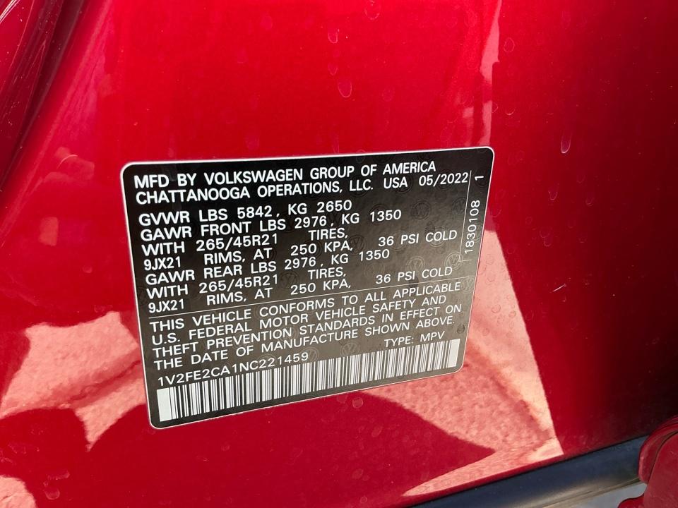 2022 Volkswagen Atlas Cross Sport 3.6L V6 SEL Premium R-Line
