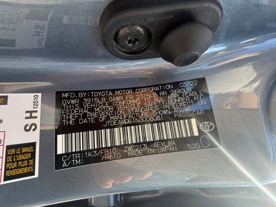 2022 Toyota Corolla Hybrid LE