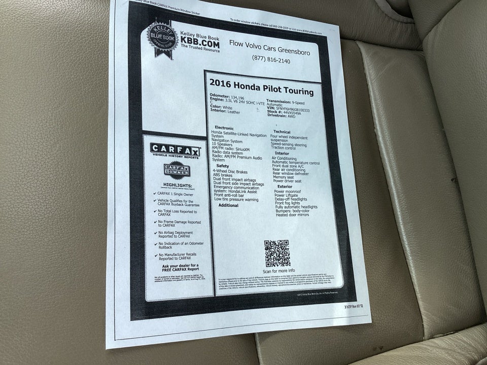 2016 Honda Pilot Touring