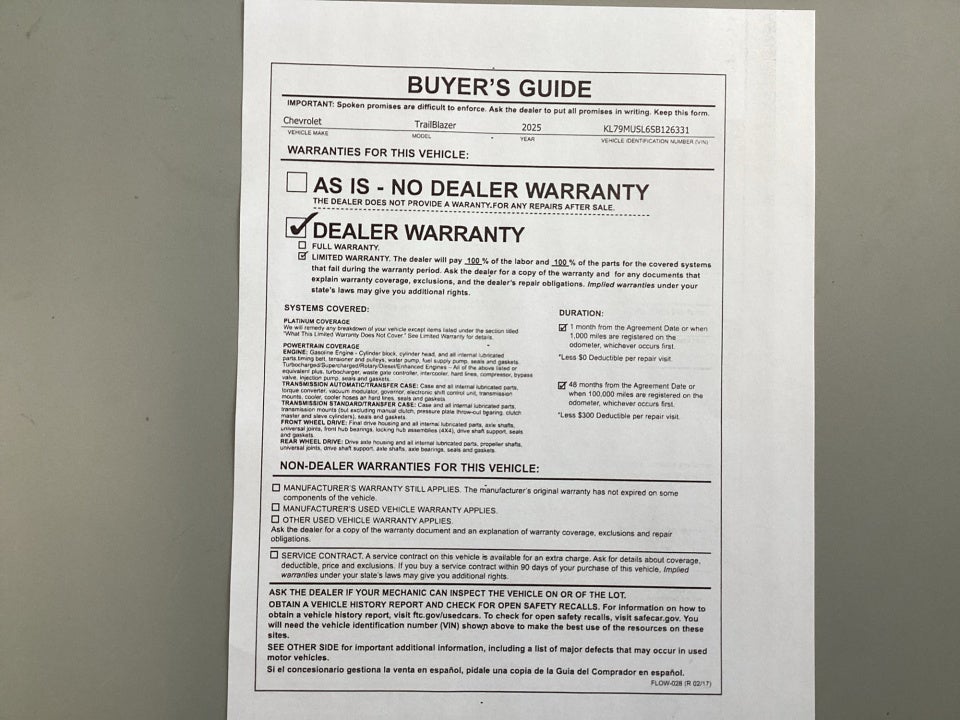 2025 Chevrolet Trailblazer AWD RS
