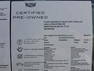 2023 Cadillac XT4 FWD Premium Luxury