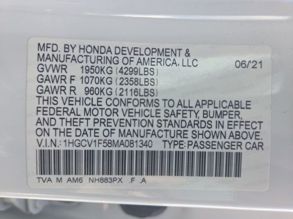 2021 Honda Accord EX-L