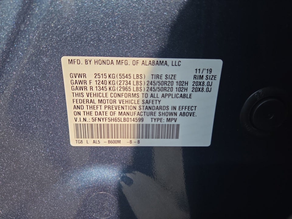 2020 Honda Pilot Touring 7-Passenger