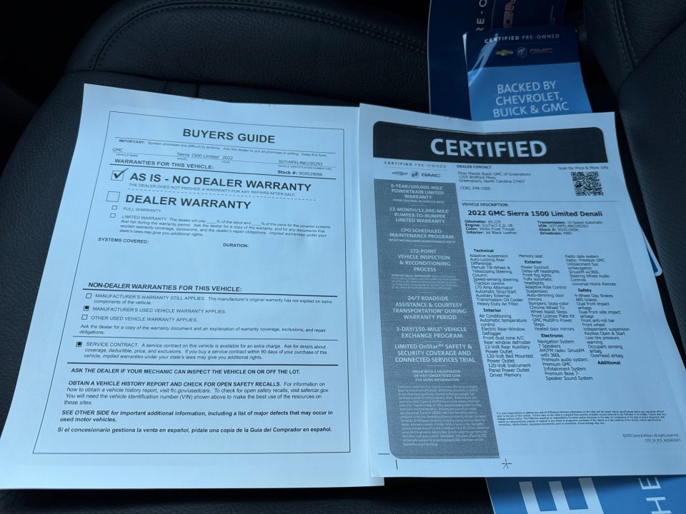 2022 GMC Sierra 1500 Limited 4WD Crew Cab Short Box Denali