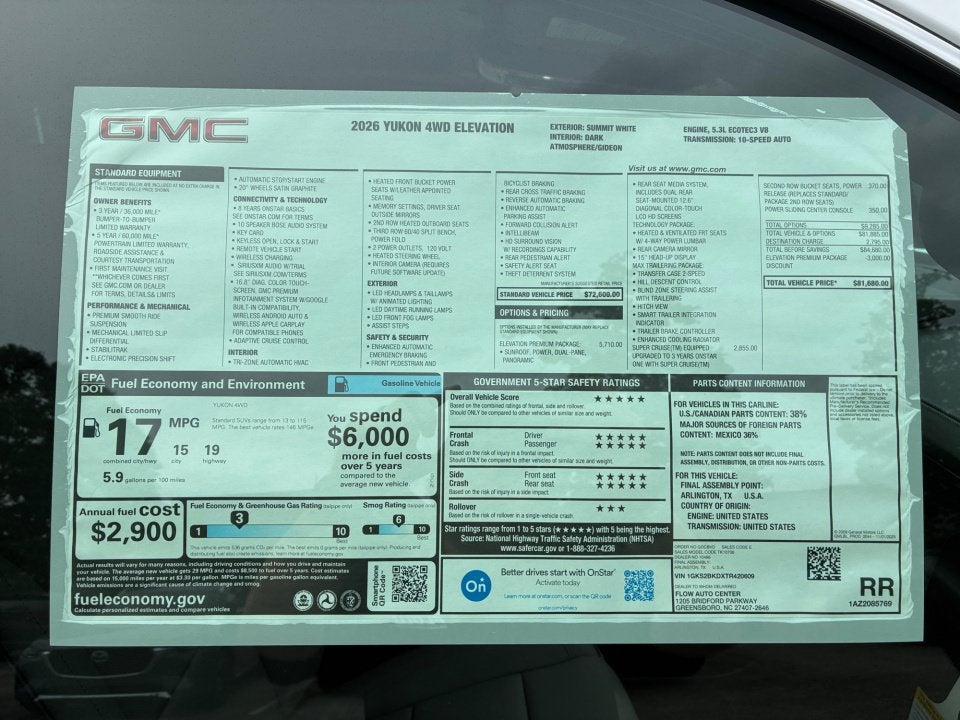 2026 GMC Yukon Elevation