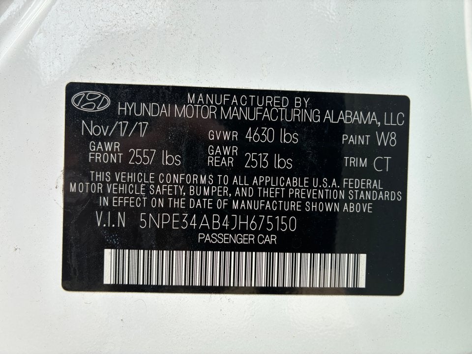 2018 Hyundai Sonata Limited 2.0T
