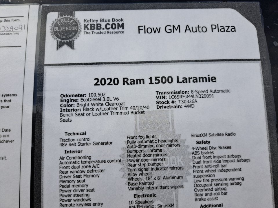 2020 RAM 1500 Laramie Crew Cab 4x4 5'7" Box