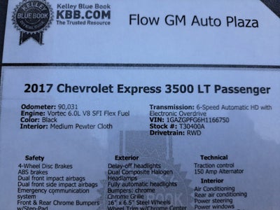2017 Chevrolet Express Passenger 3500 LT