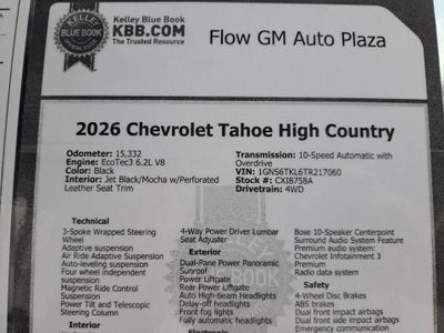 2026 Chevrolet Tahoe High Country