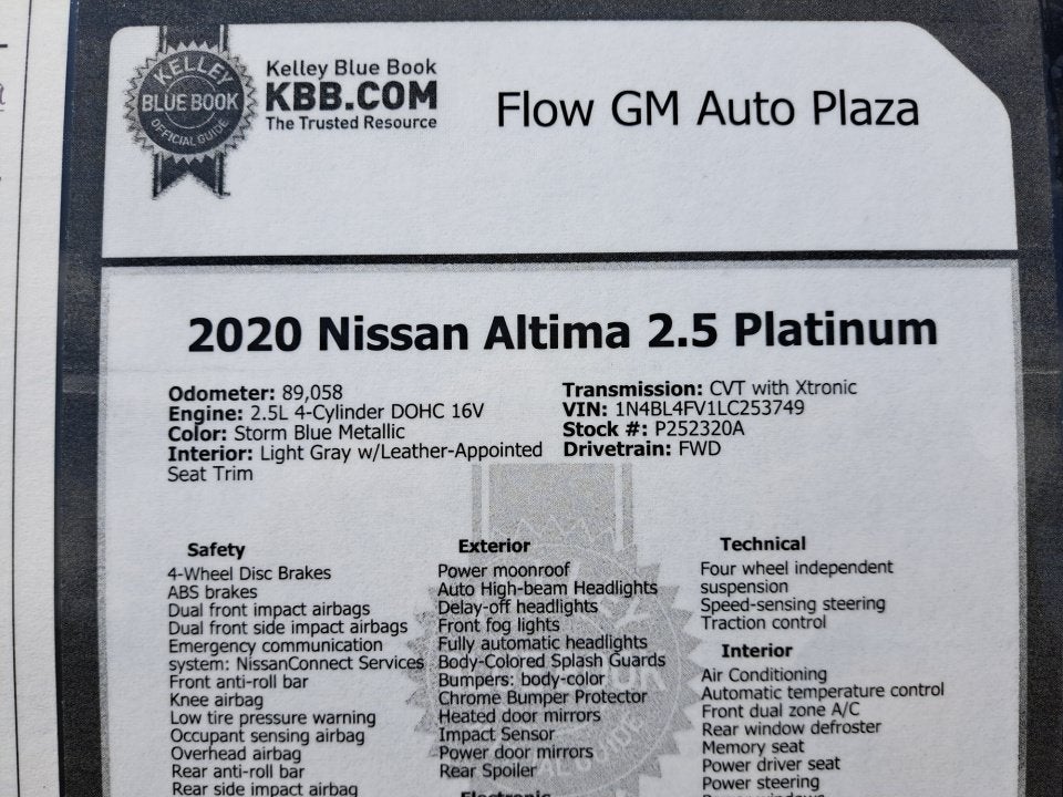 2020 Nissan Altima 2.5 Platinum