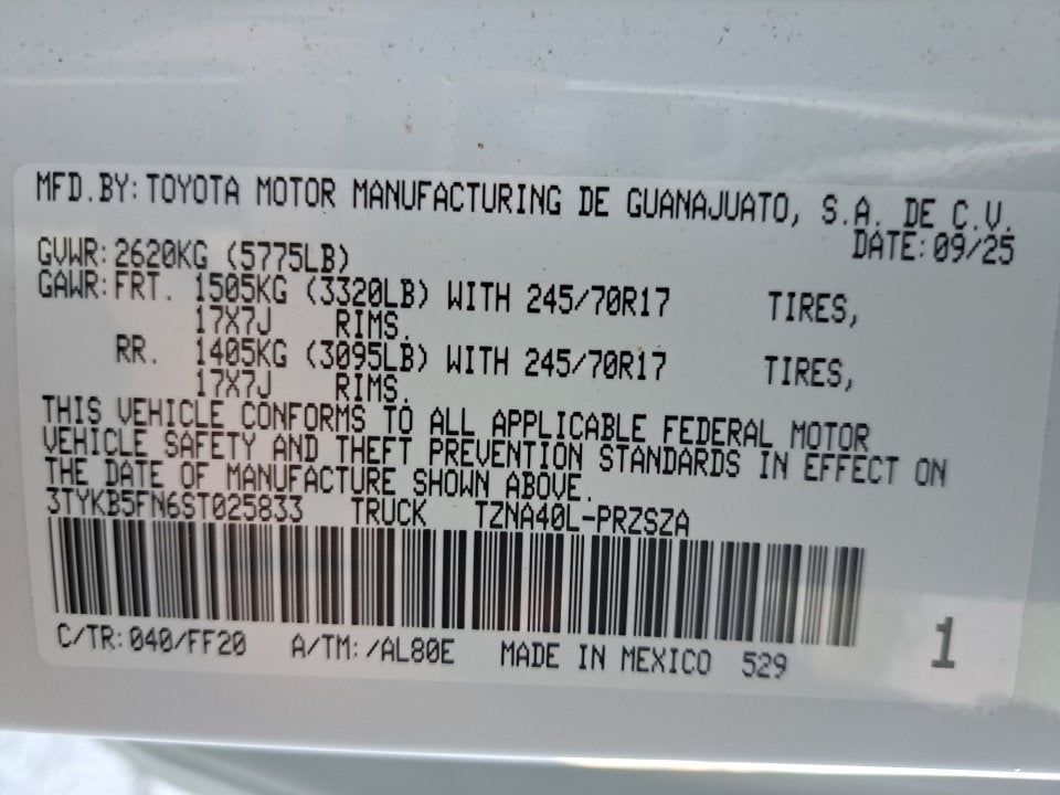 2025 Toyota Tacoma 2WD SR5
