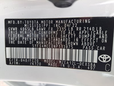 2022 Toyota Corolla SE