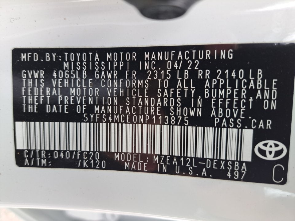 2022 Toyota Corolla SE