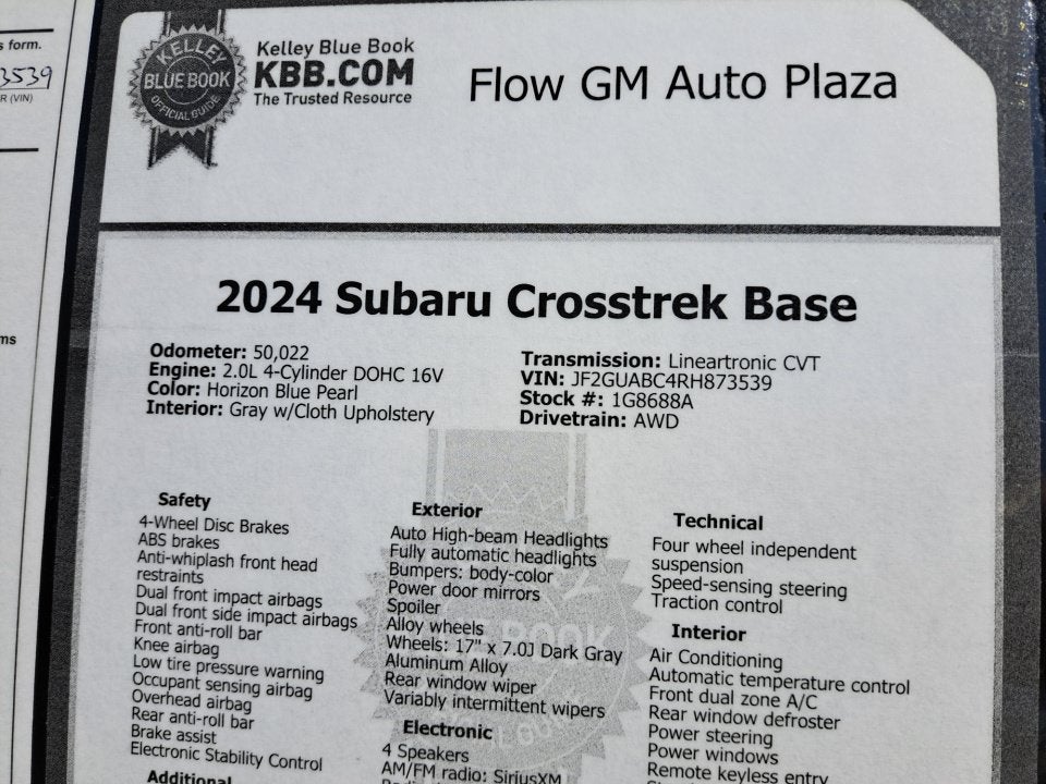 2024 Subaru Crosstrek 2.0I